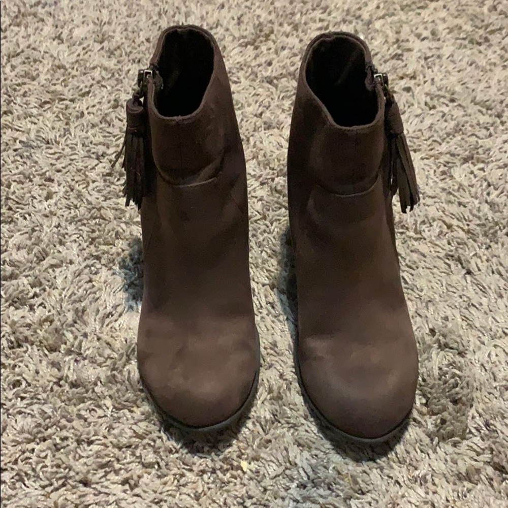 Suede brown booties